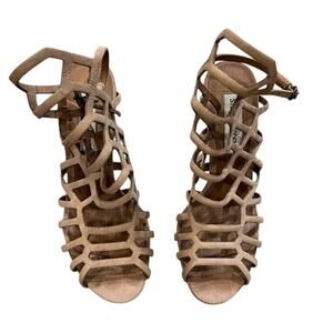Steve Madden Tan Suede Cage Heels